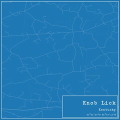 Blueprint US city map of Knob Lick, Kentucky.