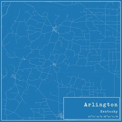 Blueprint US city map of Arlington, Kentucky.