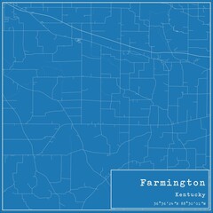 Blueprint US city map of Farmington, Kentucky.