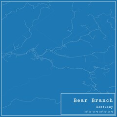 Blueprint US city map of Bear Branch, Kentucky.