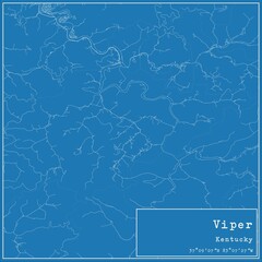 Blueprint US city map of Viper, Kentucky.