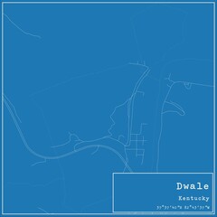 Fototapeta premium Blueprint US city map of Dwale, Kentucky.