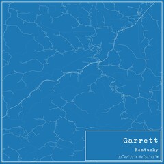 Blueprint US city map of Garrett, Kentucky.