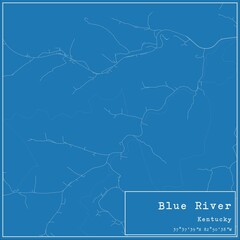 Blueprint US city map of Blue River, Kentucky.