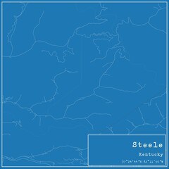 Blueprint US city map of Steele, Kentucky.