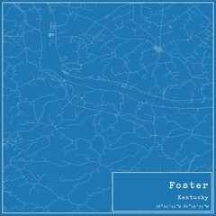 Blueprint US city map of Foster, Kentucky.