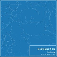 Blueprint US city map of Hoskinston, Kentucky.