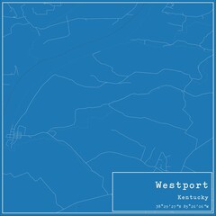 Blueprint US city map of Westport, Kentucky.