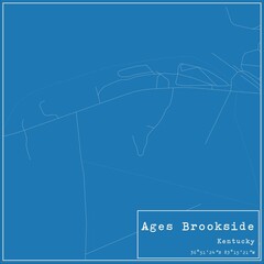 Blueprint US city map of Ages Brookside, Kentucky.