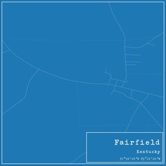 Blueprint US city map of Fairfield, Kentucky.