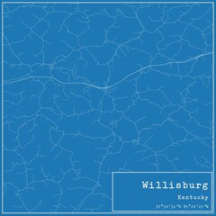 Blueprint US city map of Willisburg, Kentucky.