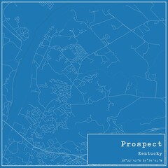 Blueprint US city map of Prospect, Kentucky.