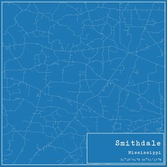 Blueprint US city map of Smithdale, Mississippi.