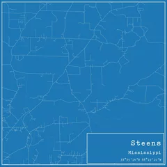 Foto op Canvas Blueprint US city map of Steens, Mississippi. © Rezona