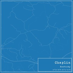 Blueprint US city map of Chaplin, Kentucky.