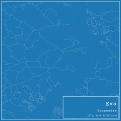 Blueprint US city map of Eva, Tennessee.