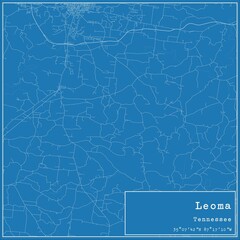 Blueprint US city map of Leoma, Tennessee.