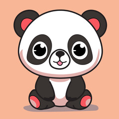 Bamboo Pals Cute Panda Illustration Cartoon Icon Animal Nature Icon Concept Isolated Premium Vector. Flat Cartoon Style
