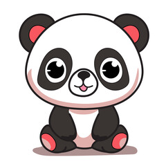 Bamboo Pals Cute Panda Illustration Cartoon Icon Animal Nature Icon Concept Isolated Premium Vector. Flat Cartoon Style