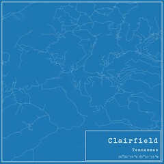 Obraz premium Blueprint US city map of Clairfield, Tennessee.