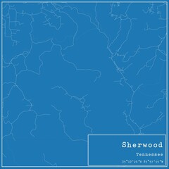 Blueprint US city map of Sherwood, Tennessee.