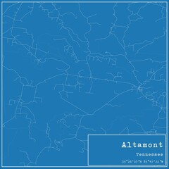 Blueprint US city map of Altamont, Tennessee.