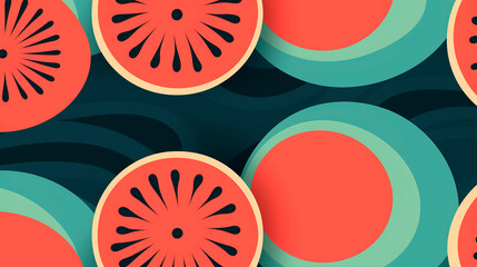 cut watermelon on a background with seed created with Generative Ai 