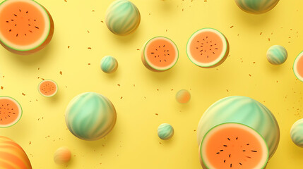 cut watermelon on a background with seed created with Generative Ai 