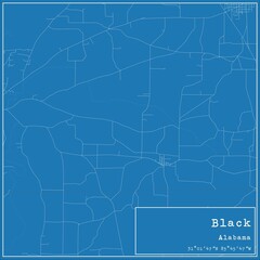 Blueprint US city map of Black, Alabama.