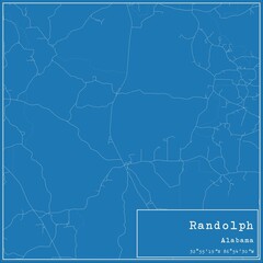 Blueprint US city map of Randolph, Alabama.