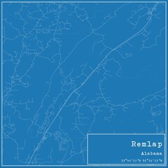 Blueprint US city map of Remlap, Alabama.