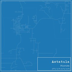 Blueprint US city map of Astatula, Florida.