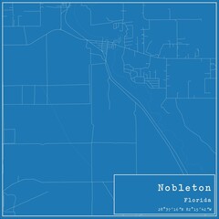 Blueprint US city map of Nobleton, Florida.
