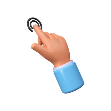 3D hand cursor. Hand cursor click