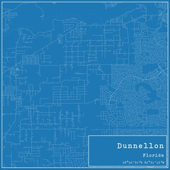 Blueprint US city map of Dunnellon, Florida.