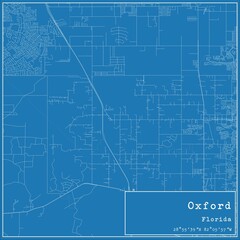 Fototapeta premium Blueprint US city map of Oxford, Florida.