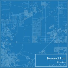 Blueprint US city map of Dunnellon, Florida.