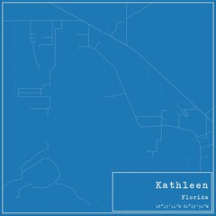 Blueprint US city map of Kathleen, Florida.