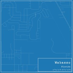 Blueprint US city map of Wabasso, Florida.