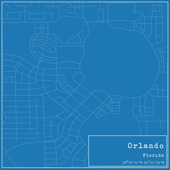 Fototapeta premium Blueprint US city map of Orlando, Florida.