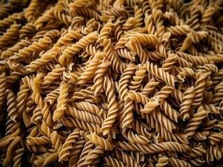 Dry Italian pasta background healthy food photo Top view created with Generative AI technology.