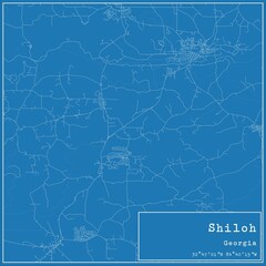 Blueprint US city map of Shiloh, Georgia.