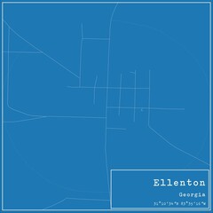 Blueprint US city map of Ellenton, Georgia.