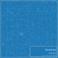 Blueprint US city map of Doerun, Georgia.