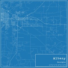 Blueprint US city map of Albany, Georgia.