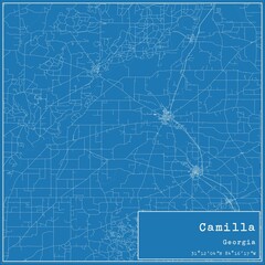 Blueprint US city map of Camilla, Georgia.