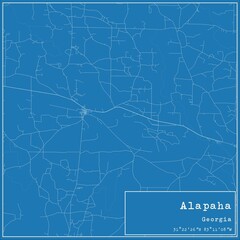 Blueprint US city map of Alapaha, Georgia.