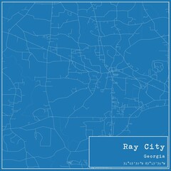 Fototapeta premium Blueprint US city map of Ray City, Georgia.