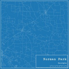 Fototapeta premium Blueprint US city map of Norman Park, Georgia.