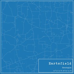 Blueprint US city map of Hartsfield, Georgia.
